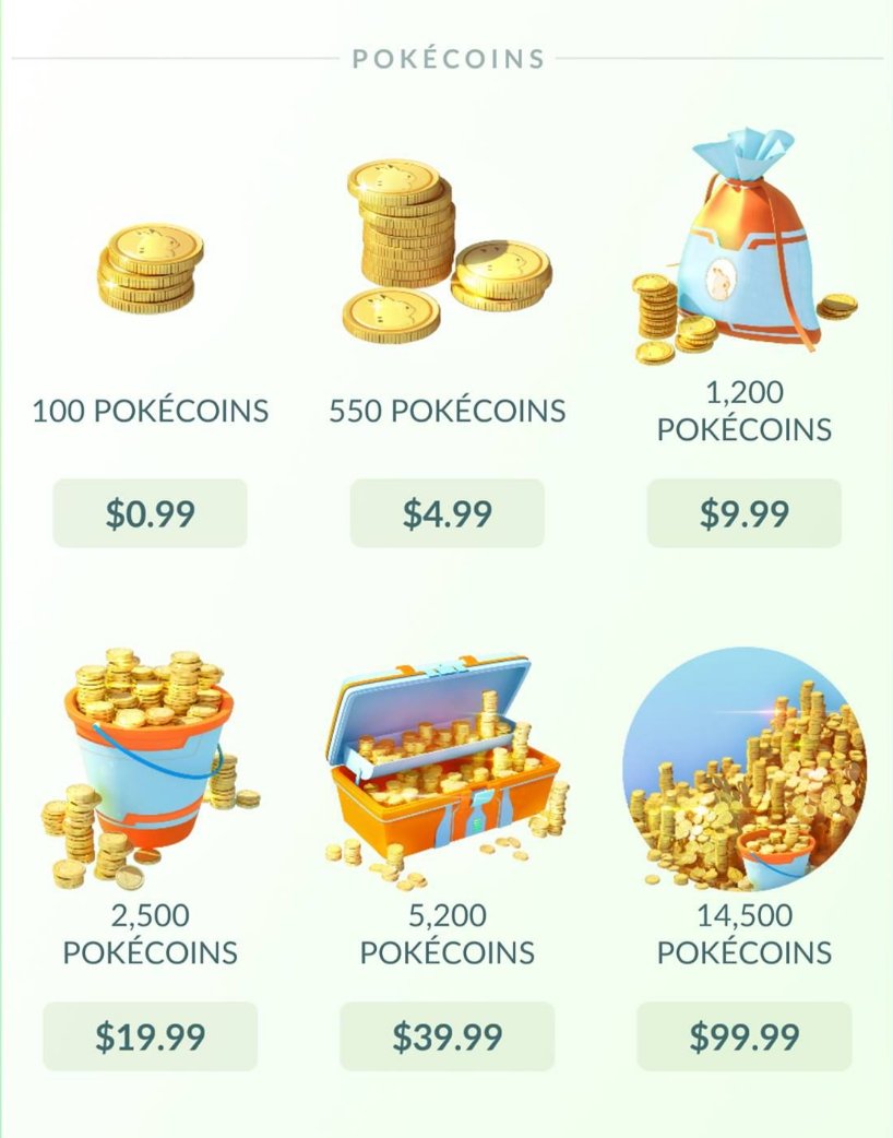 Pokécoins são a principal moeda em Pokémon GO.