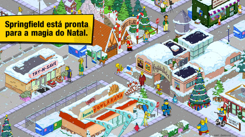 The-Simpsons-Tapped-Out-Screenshot-Natal Atualização de natal para o jogo The Simpsons: Tapped Out