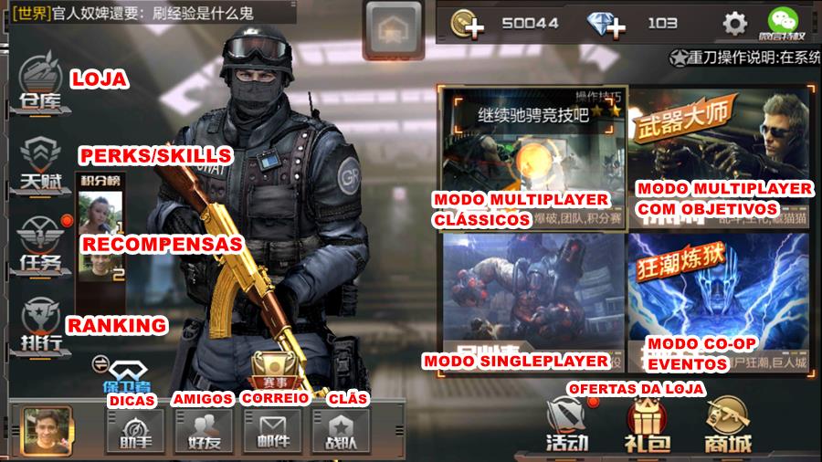 crossfire-mobile-traducao-android CrossFire Mobile: dicas e tradução dos menus do game