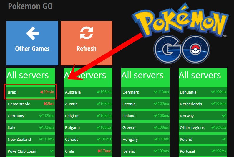 status-server-pokemon-go-brasil-mobilegamer Pokémon GO: sites mostram em tempo real o lançamento e status dos servidores do jogo