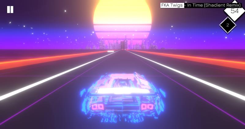 Faça seu clipe de Synthwave com o jogo Music Racer