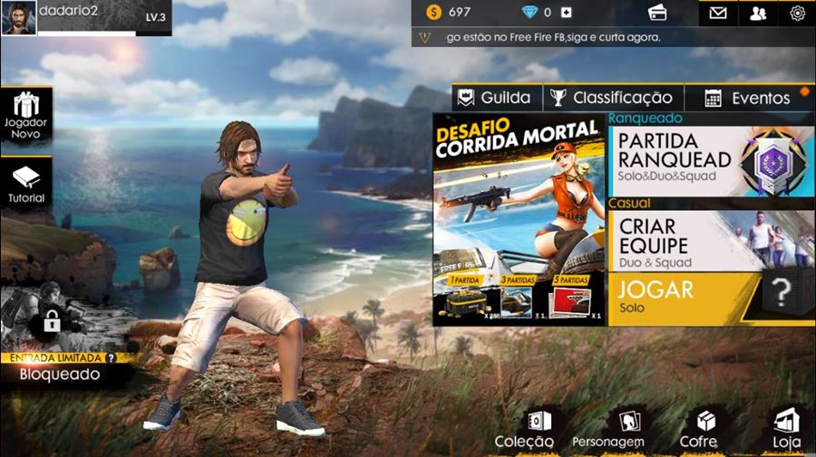 FREE FIRE JOGO DE TIRO ONLINE ANDROID 2018 