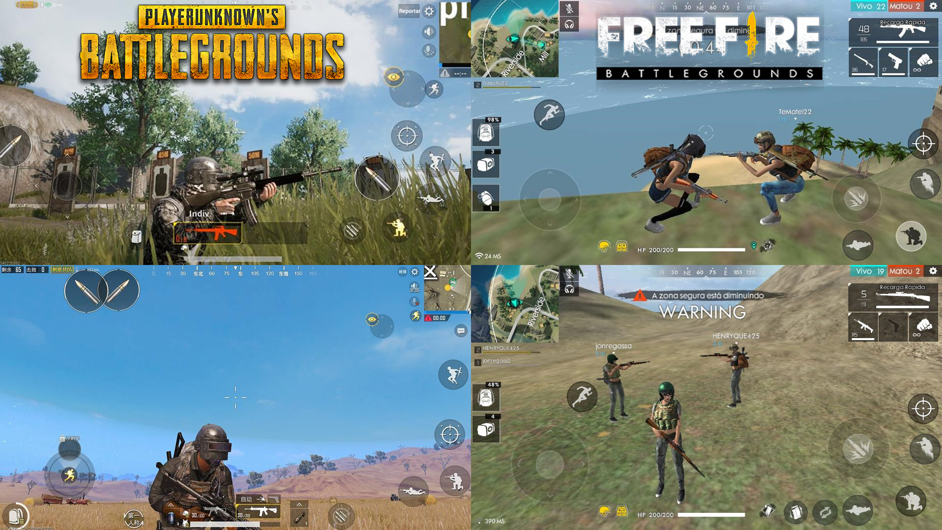 PUBG Mobile ou Free Fire Battlegrounds: veja o melhor Battle Royale