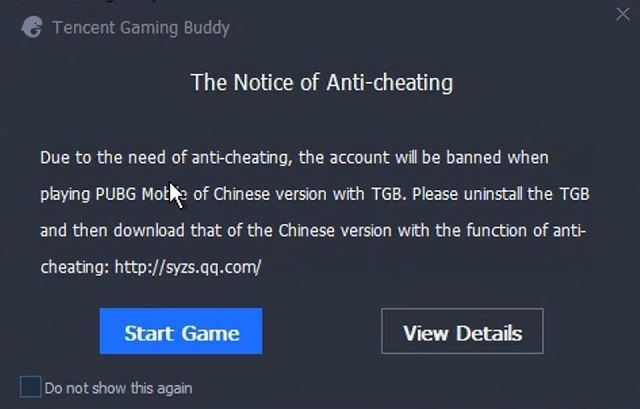 aviso-de-ban-tencent-gaming-buddy Emulador da Tencent: como instalar PUBG Mobile (Timi e Lightspeed chinês)