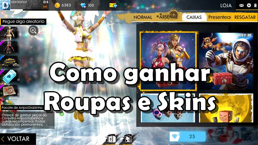 Free Fire Como Ganhar Roupas E Skins De Graca Sem Bugs Ou Codigos Mobile Gamer Tudo Sobre Jogos De Celular - novos itens de graca com o novo codigo secreto do roblox