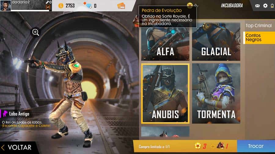 Nova Incubadora do Free Fire traz skins exclusivas