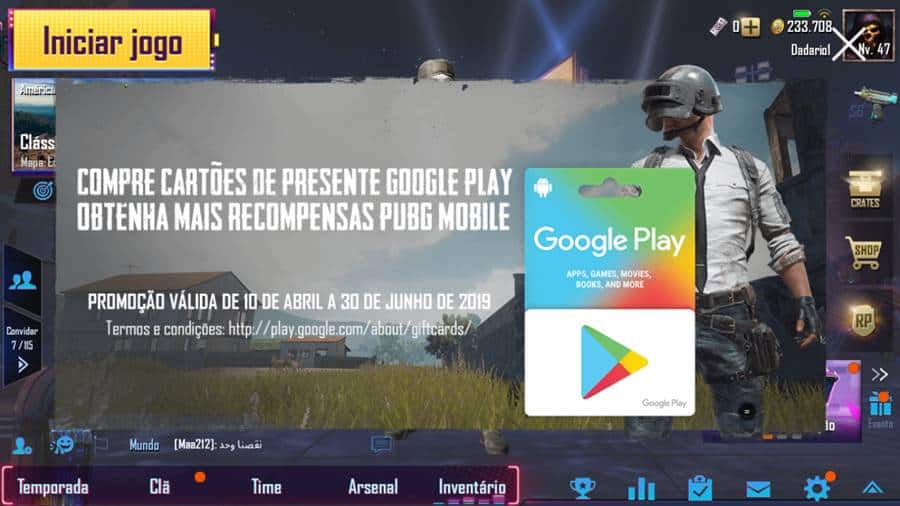 pubg-mobile-google-play-recompensas PUBG Mobile: Entenda a Oferta de Recompensas da Google Play