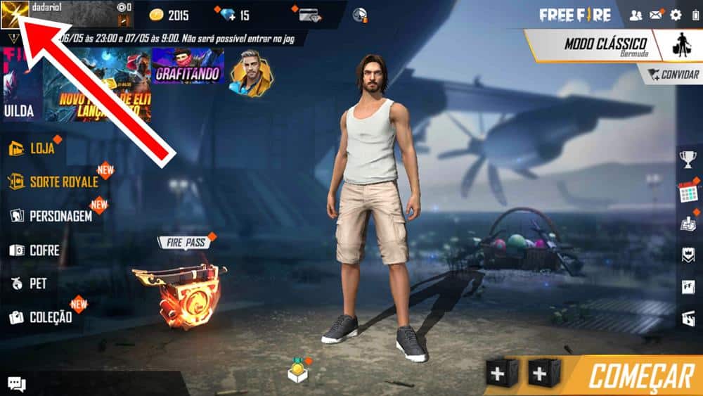 Espaço Invisível Grande para Free Fire