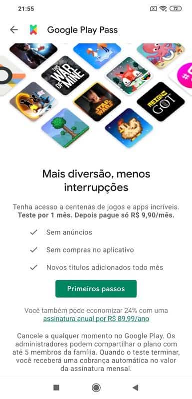 Google play pass - Assinaturas e Premium - GGMAX