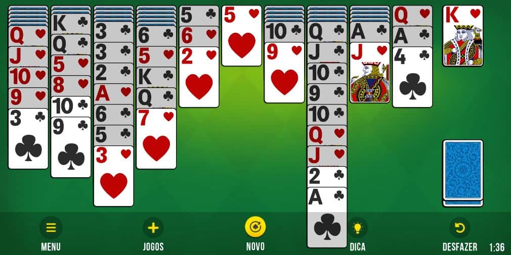 FreeCell Paciência versão móvel andróide iOS apk baixar