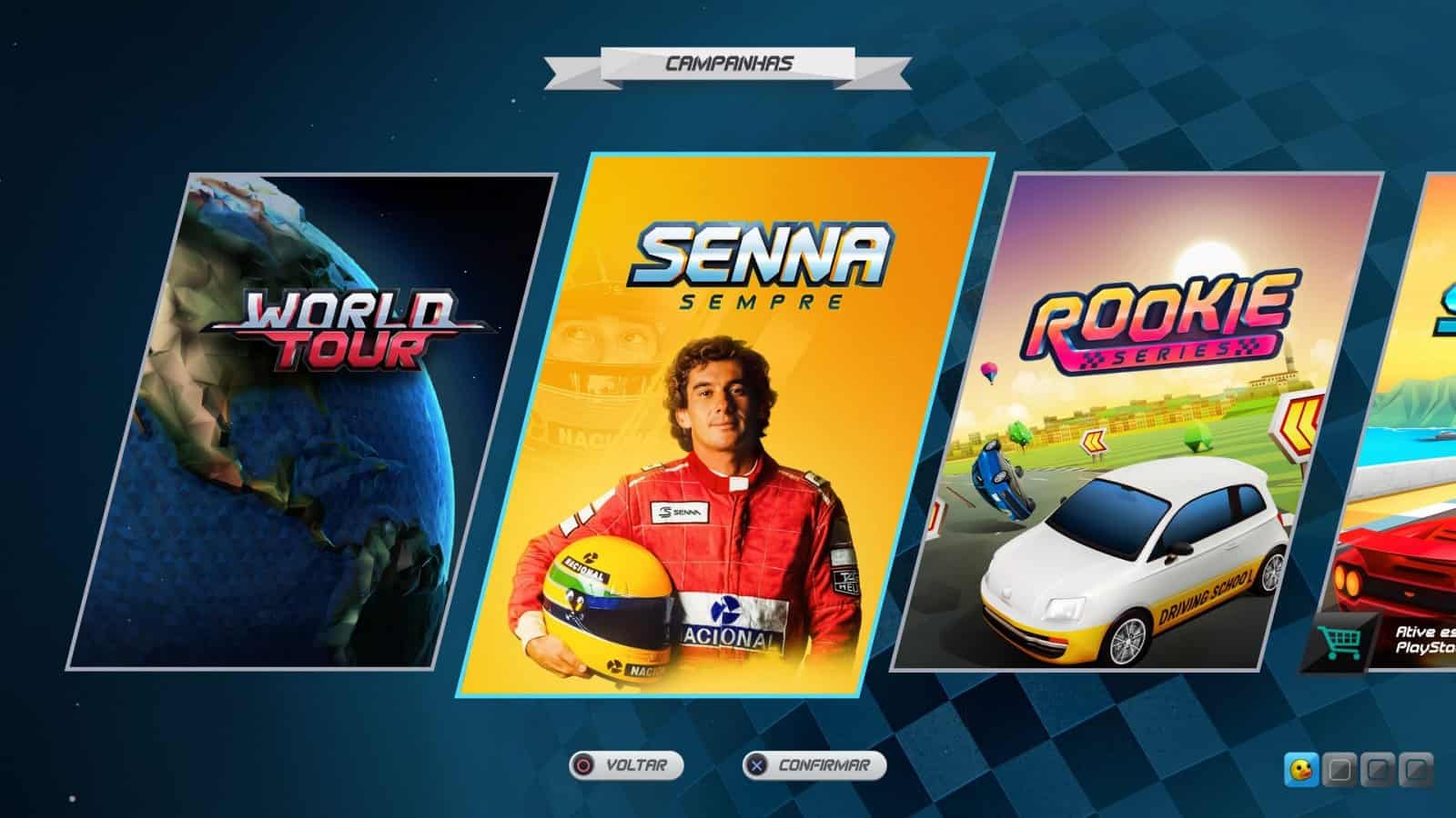 horizon-chase-menu-modo-senna-sempre Expansão "Senna Sempre" já está disponível em Horizon Chase