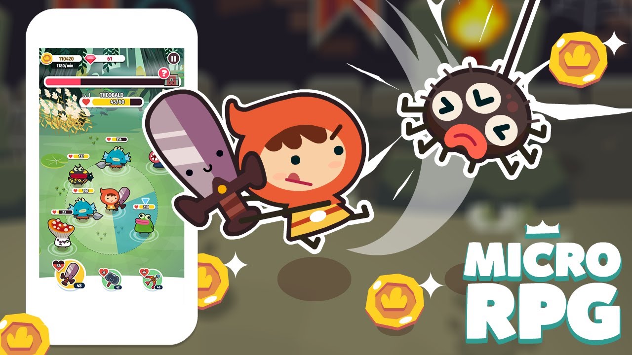 microrpg Micro RPG é uma aventura fofinha para Android e iOS (OFFLINE)
