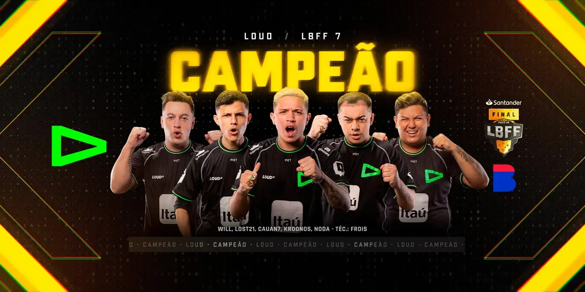 equipe-loud-campea-lbff-foto-jogadores Equipe LOUD é a Campeã da 7ª edição da Liga Brasileira de Free Fire
