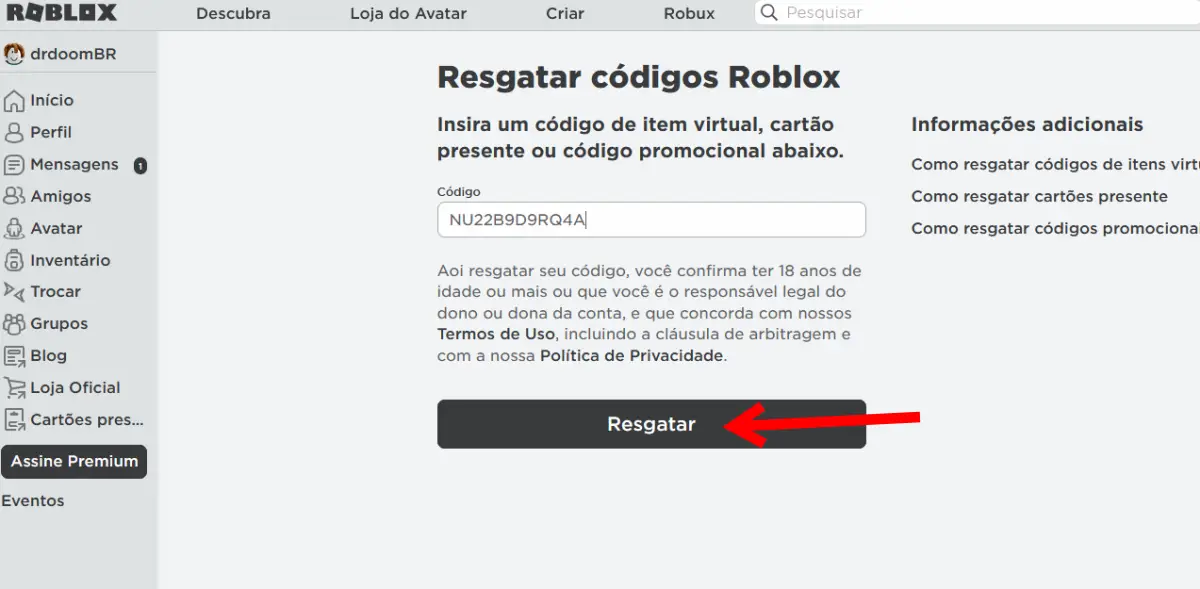 site-do-roblox-como-resgatar-codigos Como resgatar códigos Amazon Prime Gaming no Roblox