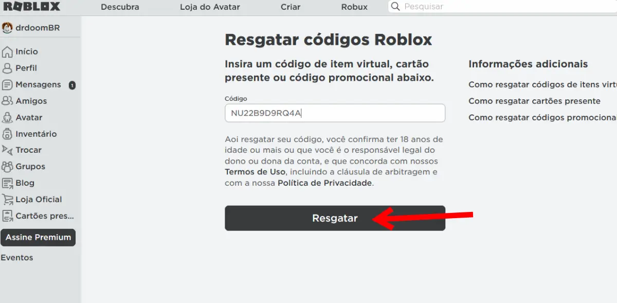 Como resgatar códigos  Prime Gaming no Roblox - Mobile Gamer