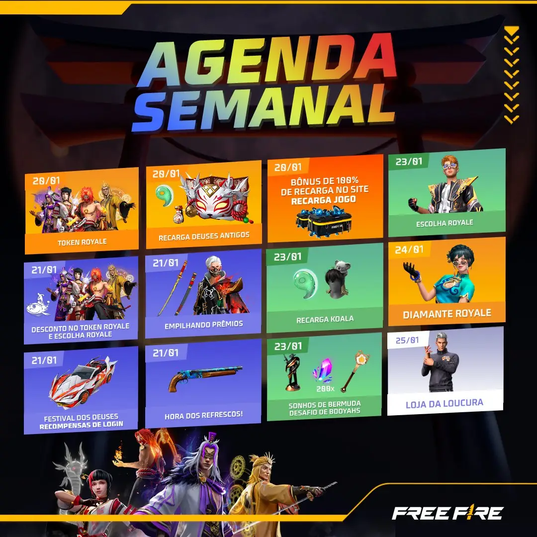 Garena Free Fire: resgate códigos hoje 01 de Janeiro de 2023