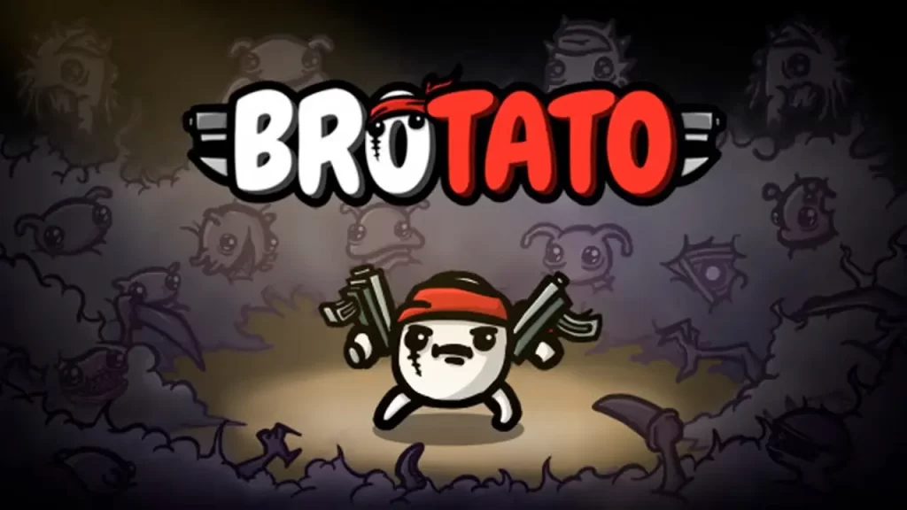 Imagem com logo do jogo Brotato. 