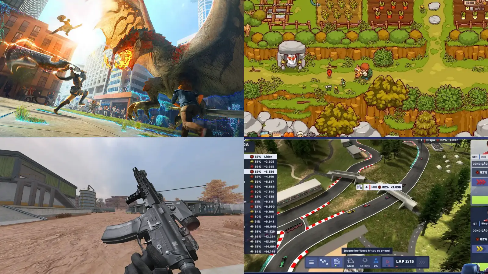 Imagem mostra vários screenshots de jogos mobile