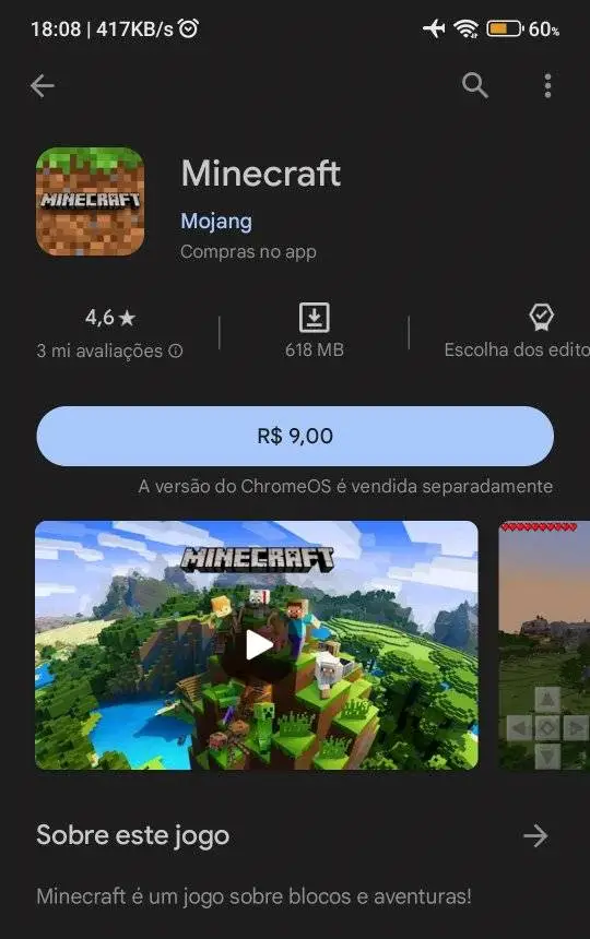 Jogo Minecraft - Android R$ 9 - Promobit